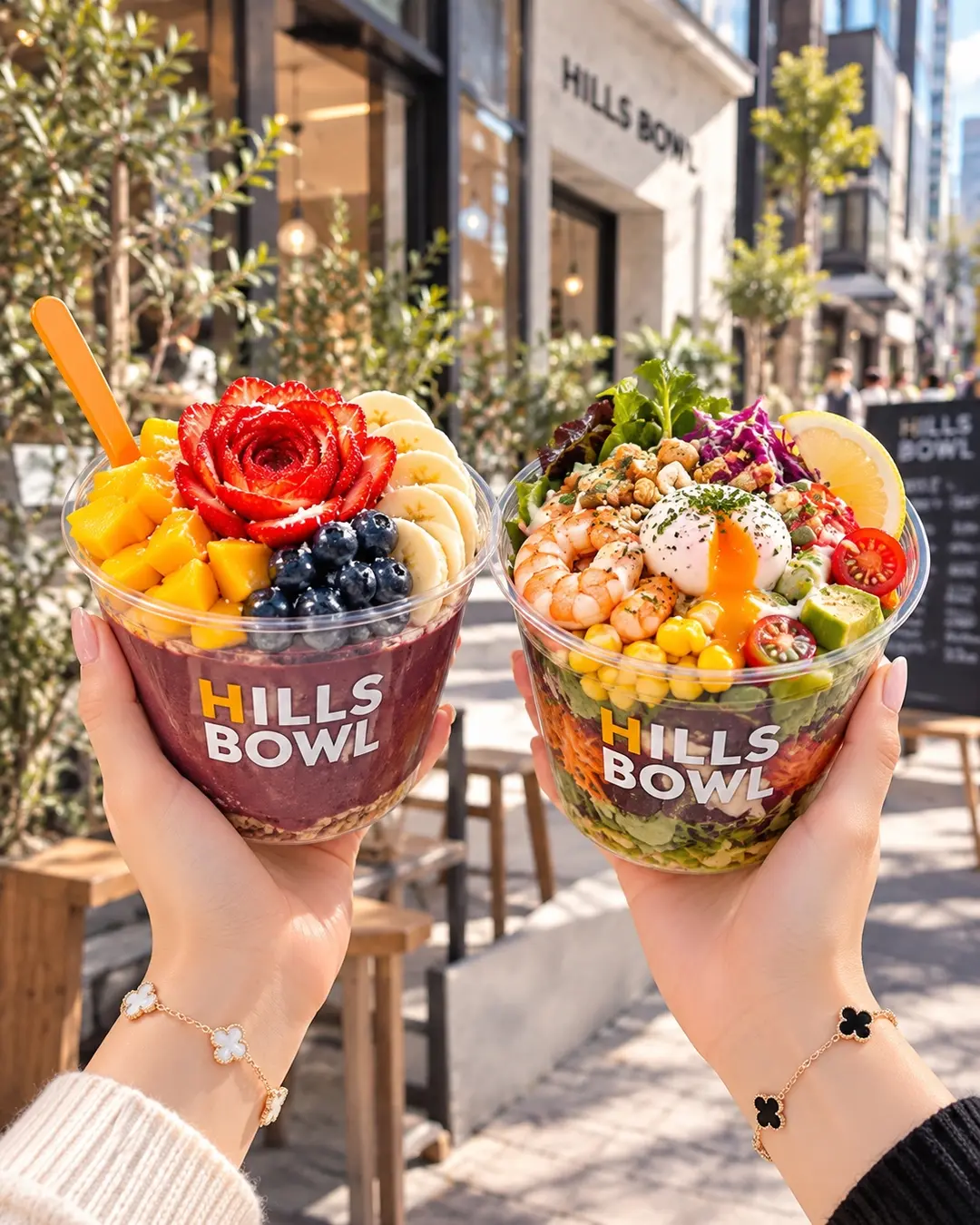 アサイーボウルとサラダボウルの両方を扱うHILLS BOWLフルモデル