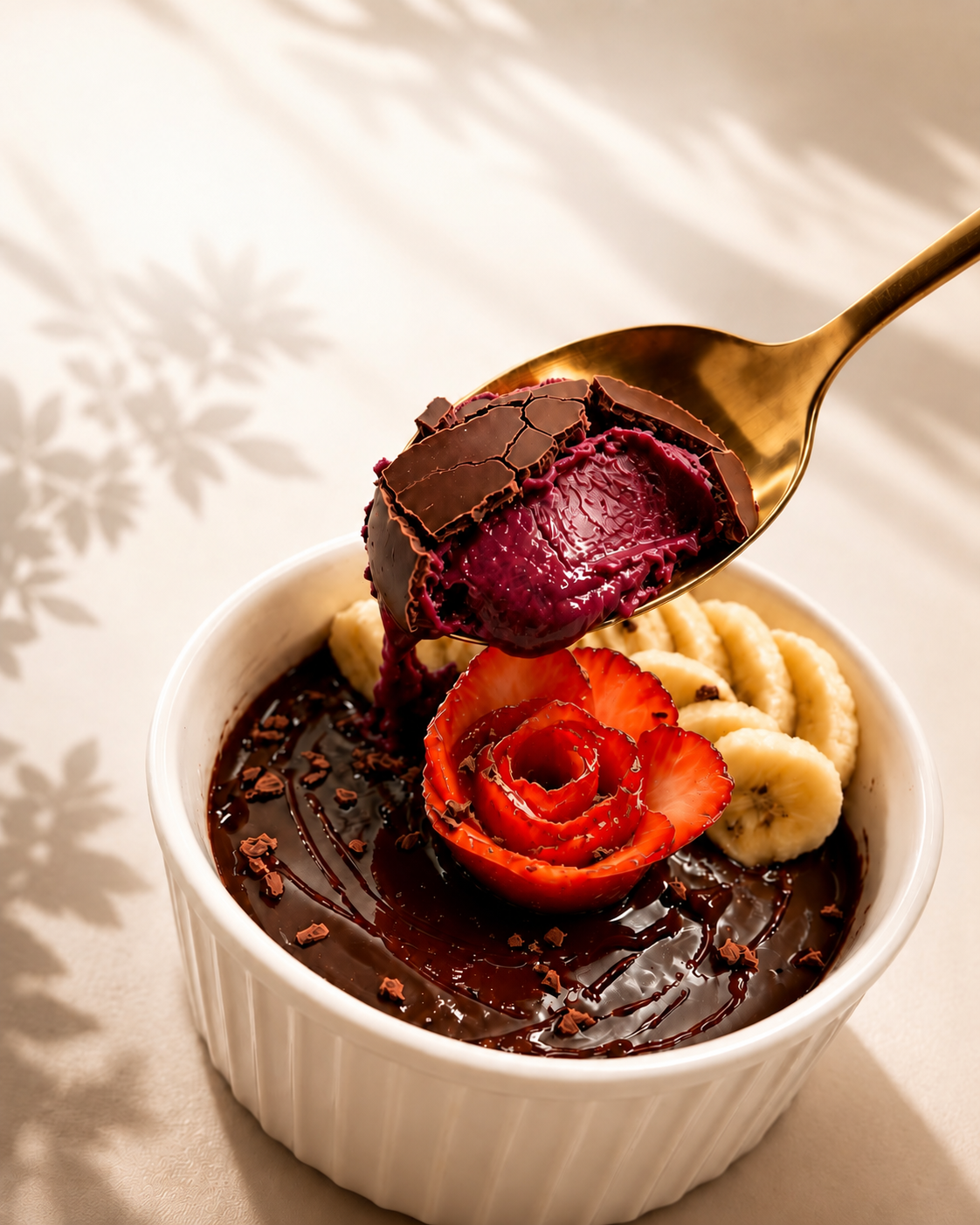 チョコレートといちごを飾ったCACAO VEIL